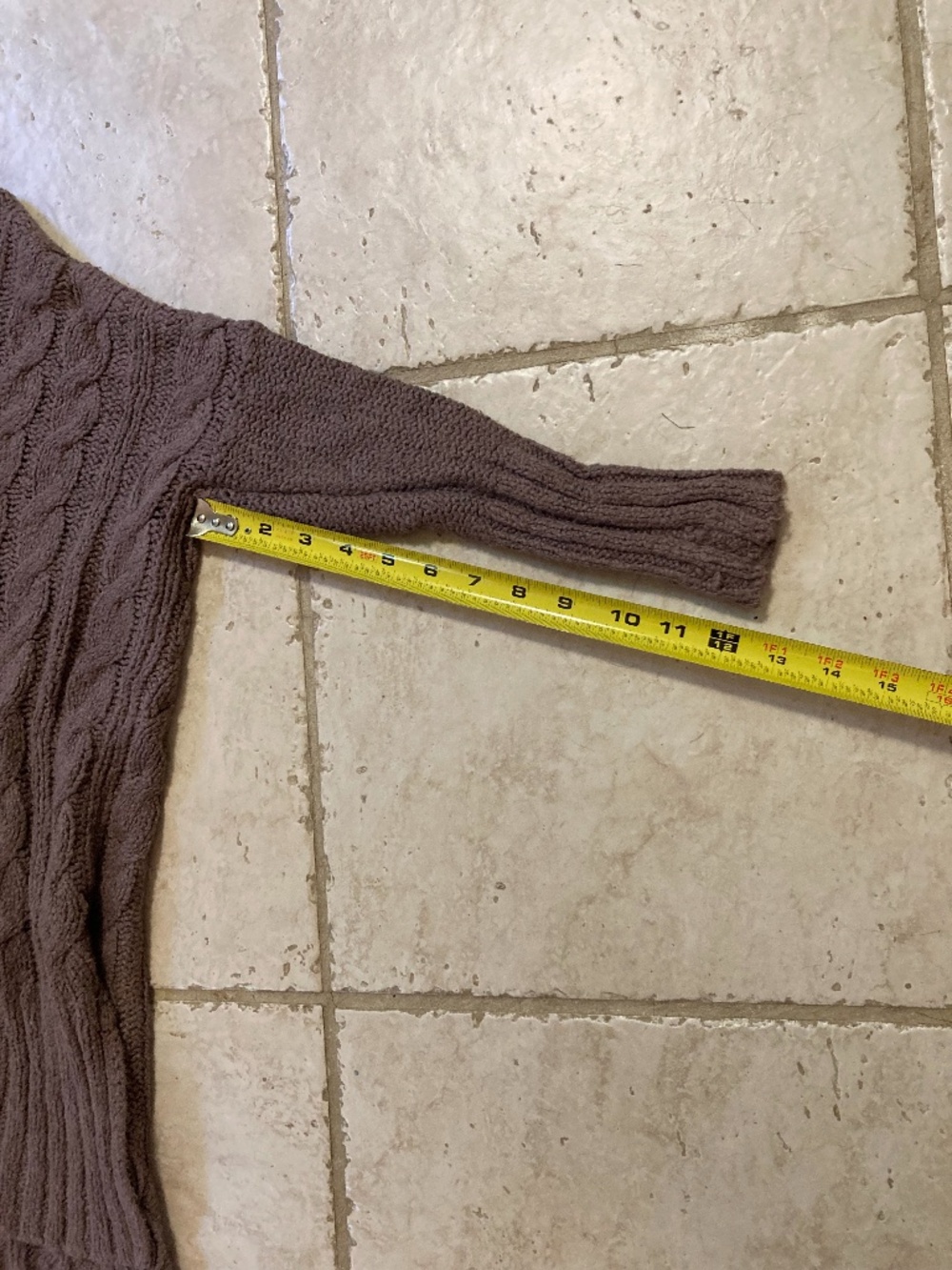 Free People Easy Cable Knit V Neck Pullover Sweater Mocha Brown 100% Cotton XS - Picture 5 of 9